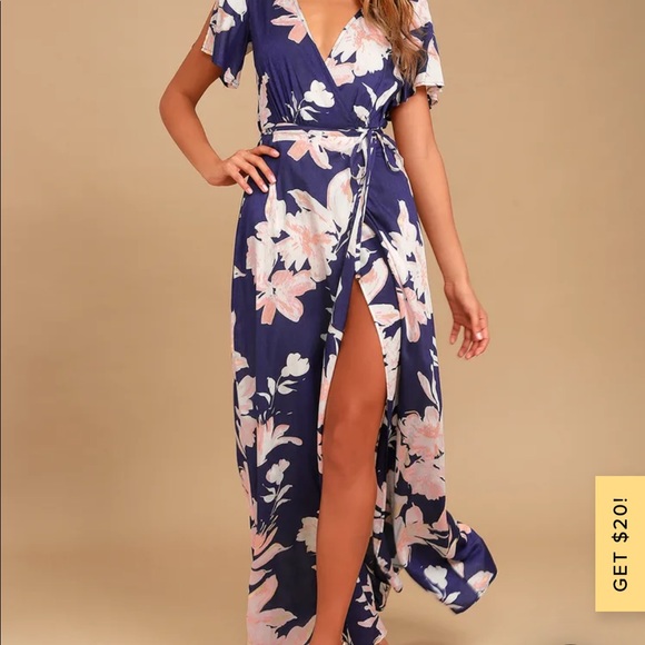 Navy flower dress new with tags - Picture 4 of 4